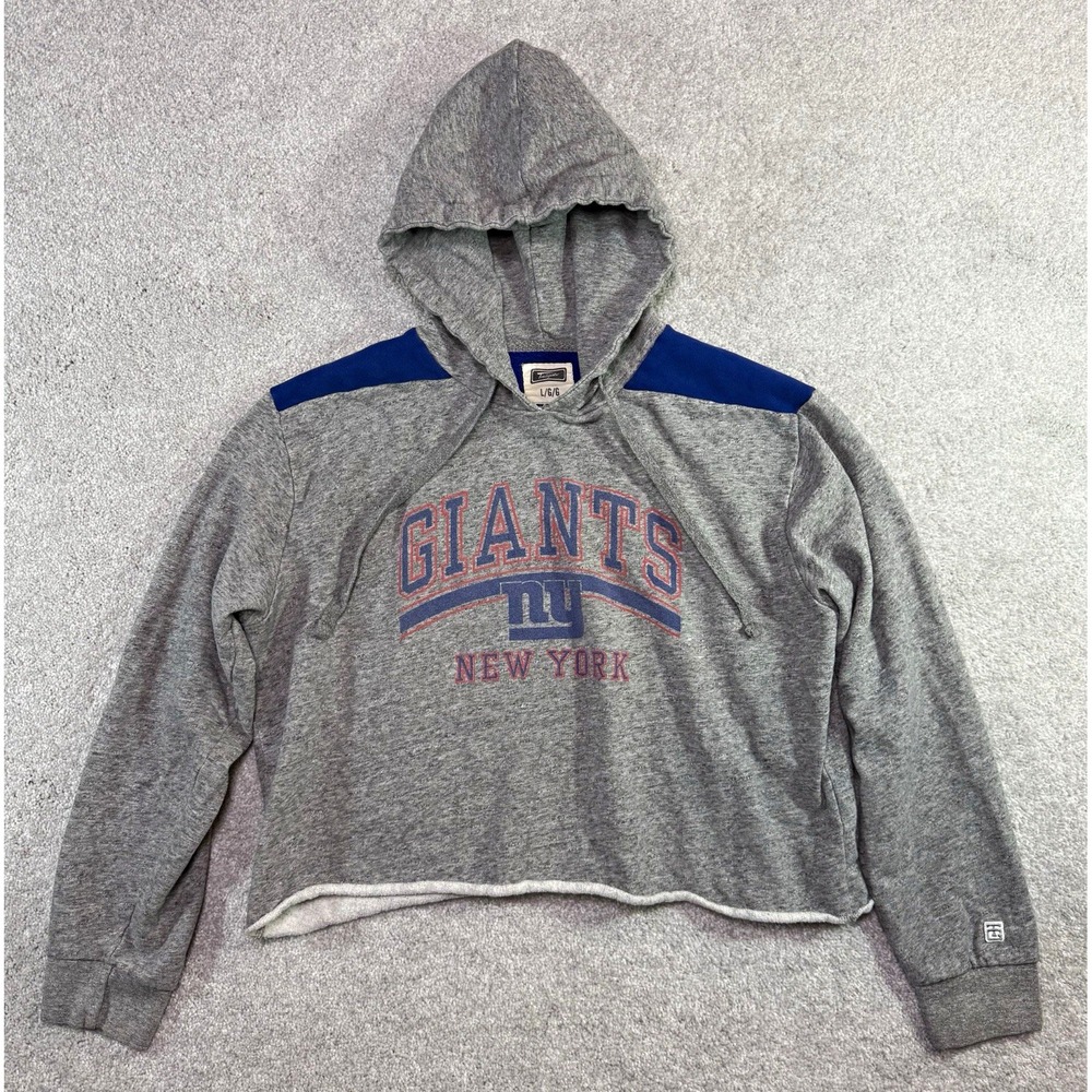 Tailgate American Eagle New York Giants Cropped Hoodie Womens Sz Large Gray NFL